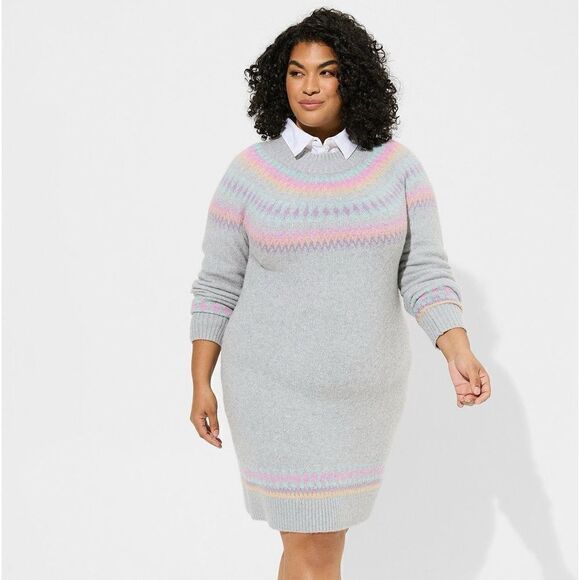 Torrid Mini Vegan Cashmere Mock Neck Sweater Dress Size 4 4X - Picture 3 of 11